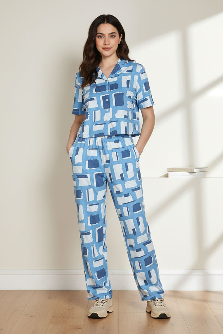 Zivame 2 Mile Fashion Knit Cotton Loungewear Set - Dutch Canal — image 5